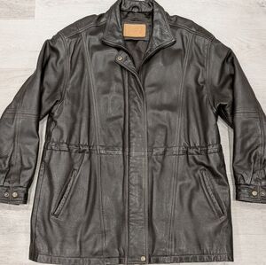 Vintage 90s The Olde Hide House Acton Men's Dark Brown Leather Jacket